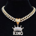 CROWN Pendentif pour homme Iced Out Collier