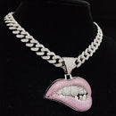 Collier pendentif unisexe Lip Bite
