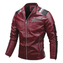 Veste en similicuir moto vintage pour homme 