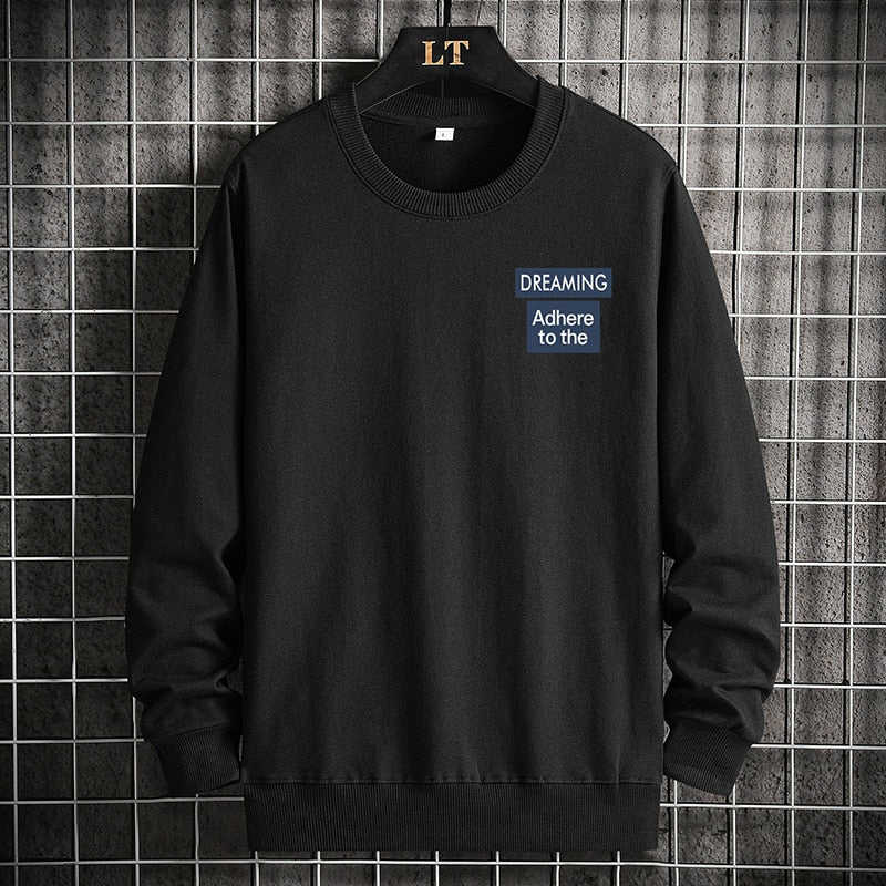 Top de cuello redondo de color sólido de otoño para hombre OEIN