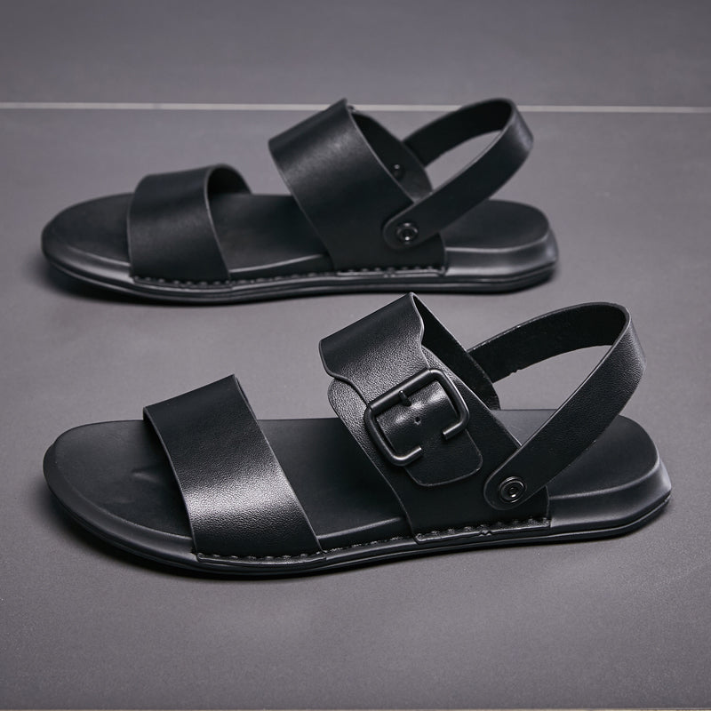 Sandalias clásicas cómodas de cuero genuino para hombres