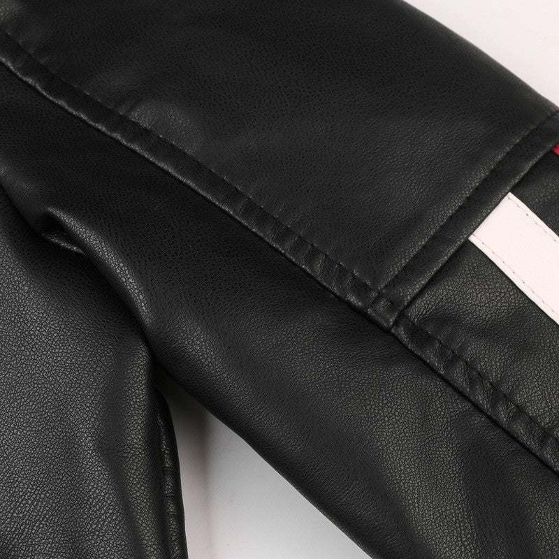 Veste en similicuir moto vintage pour homme 