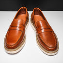 Mocasines británicos de cuero de vaca transpirable para hombre YOM