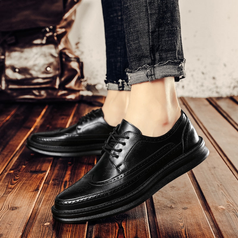 Men's Formal Split Leather Flat Loafers