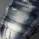 Jeans Streetwear Denim Punk Retro Distressed pour hommes