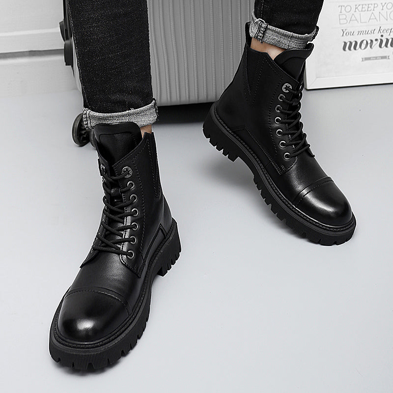 Bottes de luxe en cuir véritable de haute qualité pour hommes