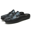 Mocasines sin respaldo de cuero genuino de moda para hombre KAR