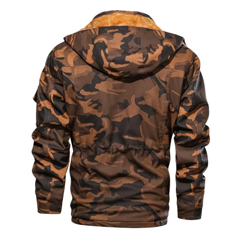 Chaqueta de camuflaje de forro polar de piel sintética para hombre