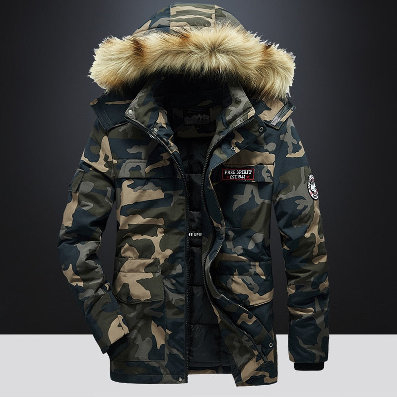 Veste de parkas camouflage militaire d'hiver pour hommes 