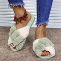 Women's Two Tone Furry Slippers