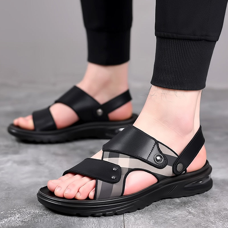 Sandalias de lujo de verano para hombre con suela blanda