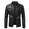 Fashionista Slim Veste en similicuir à col montant pour hommes