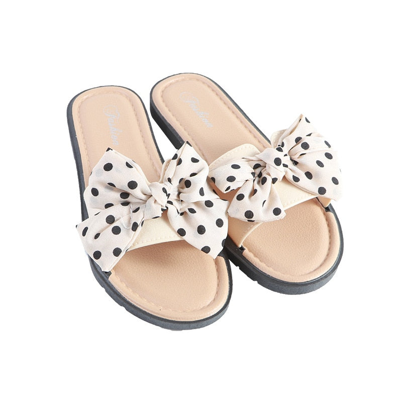 Women's Dot Details Bow Knot Slippers