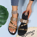 Sandalias planas de charol casual para mujer