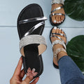 Women's Casual Patent Leather Flat Slipper Sandals