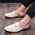 PHER Men's Faux Leather Casual Backless Loafers
