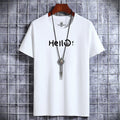 HELLO T-shirt 100 % coton imprimé lettre pour homme 