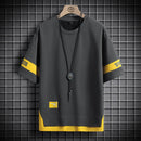 T-shirts décontractés bicolores coupe ample pour hommes 