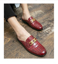 UYO Men's Genuine Leather Backless Loafers