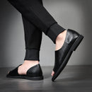 Sandales antidérapantes respirantes en cuir souple pour hommes 