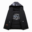 Parka acolchada de invierno con capucha para hombre de camuflaje