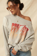 A French Terry Knit Graphic Sweatshirt - AM APPAREL