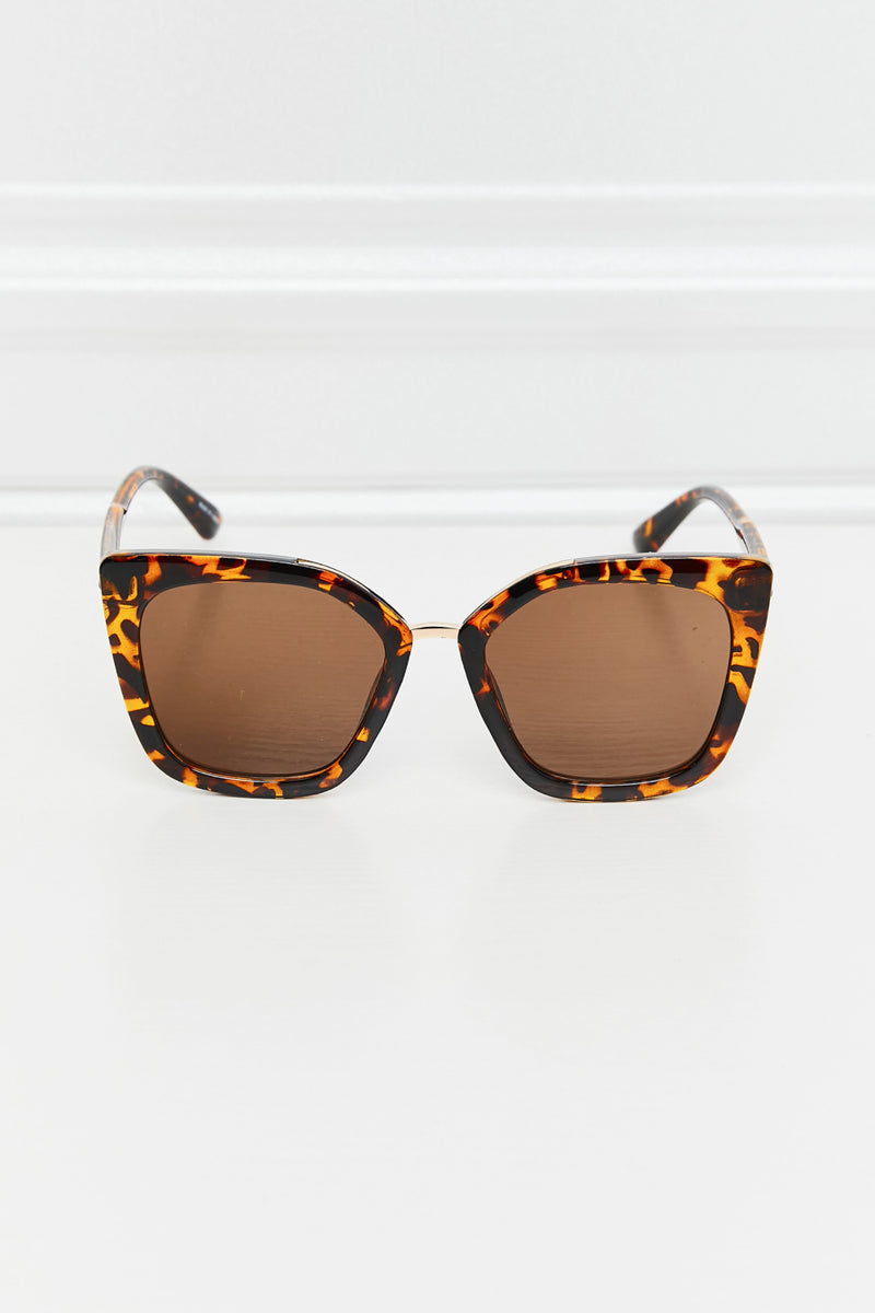 Lunettes de soleil œil de chat en polycarbonate à monture complète