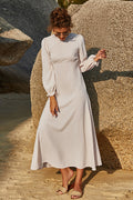 Robe volantée à manches bouffantes