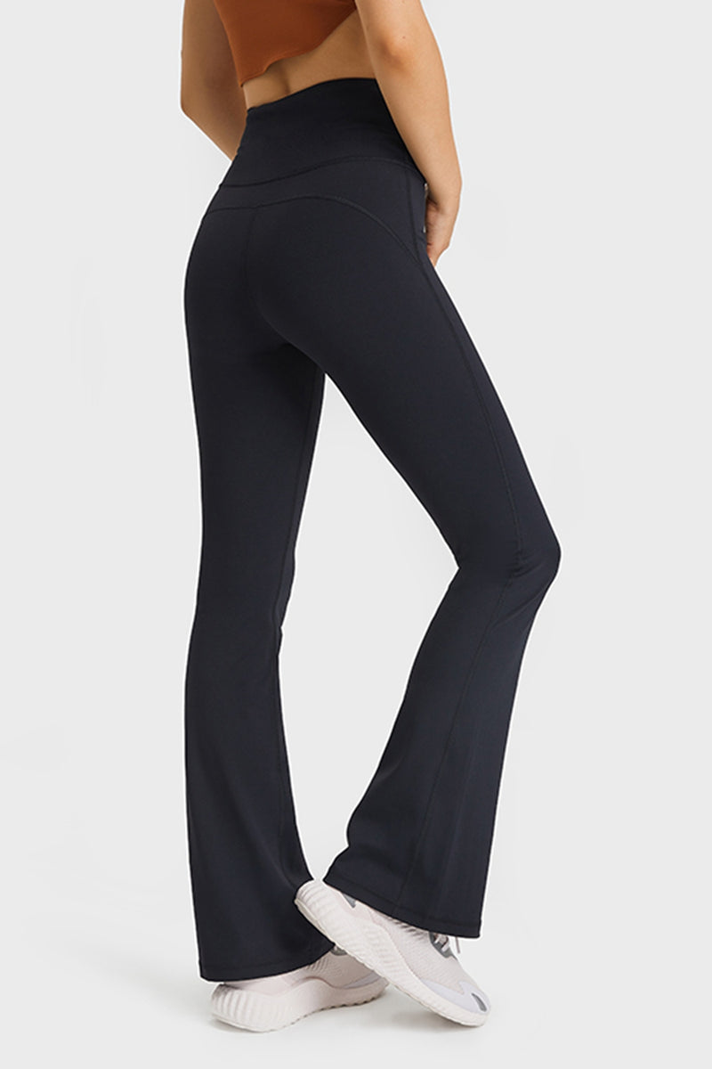 Pantalones de yoga acampanados con cintura elástica