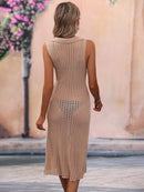 Robe cache-coeur ajourée à col Johnny