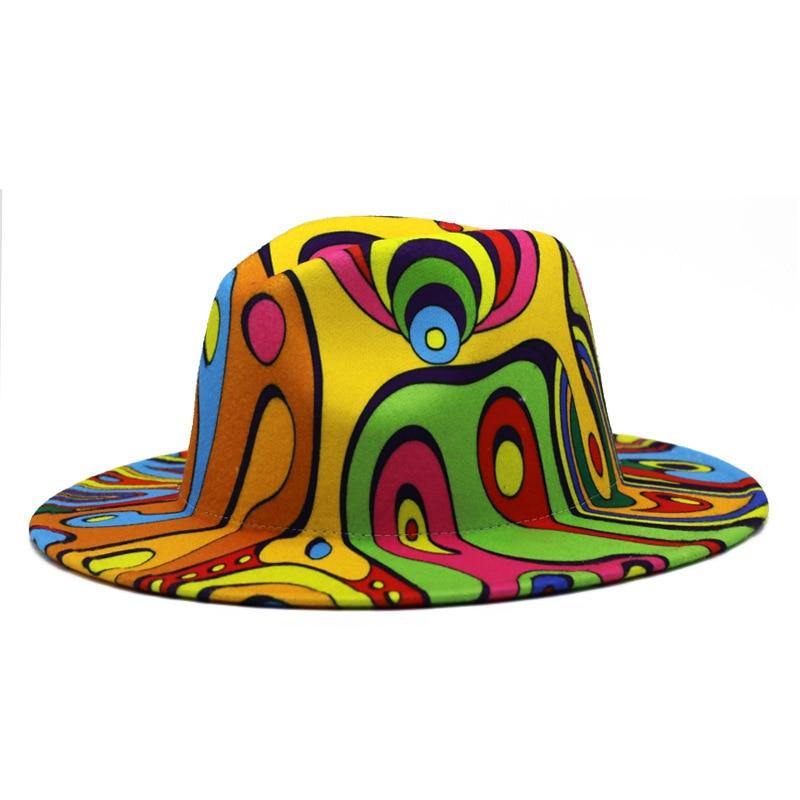 Colorful Unisex Wide Brim Fedoras Hat - AM APPAREL