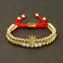 CQ Men's Luxury Copper Beads Crown Bracelet - AM APPAREL