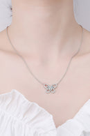 Collier pendentif papillon Moissanite