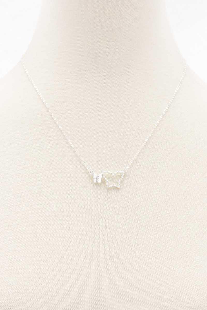 Double Butterfly Necklace - AM APPAREL
