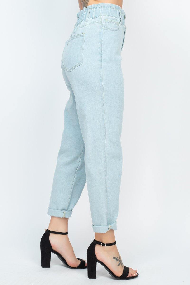 Double Button High-waisted Jeans - AM APPAREL