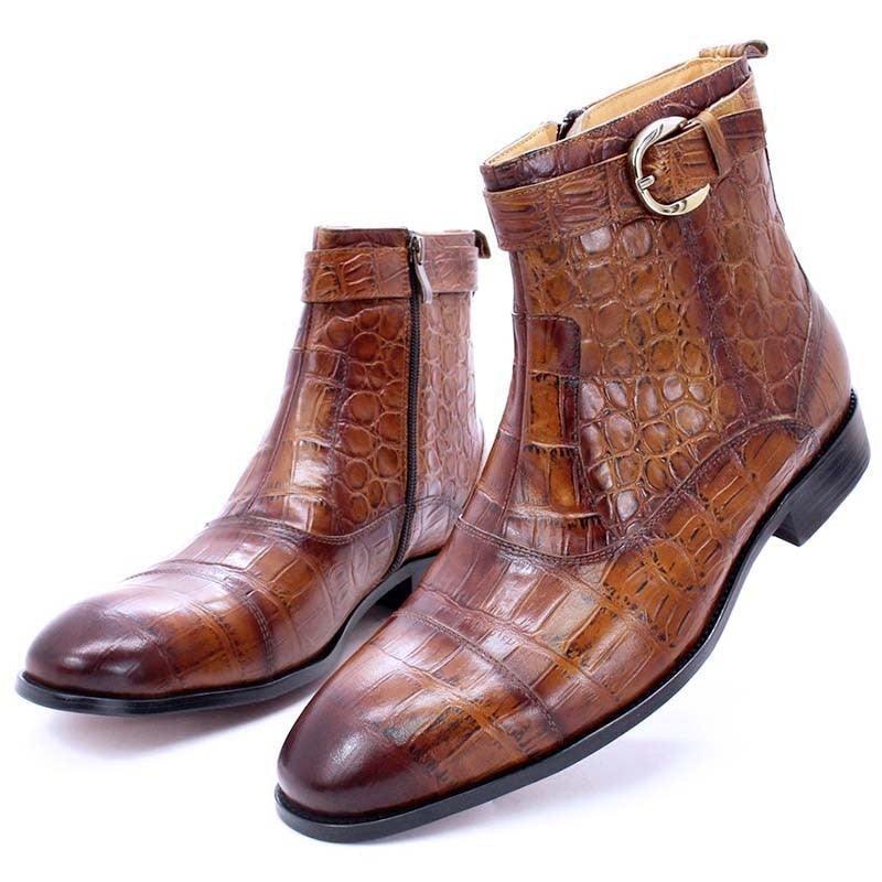 DW Men's Genuine Leather Cowboy Boots - AM APPAREL