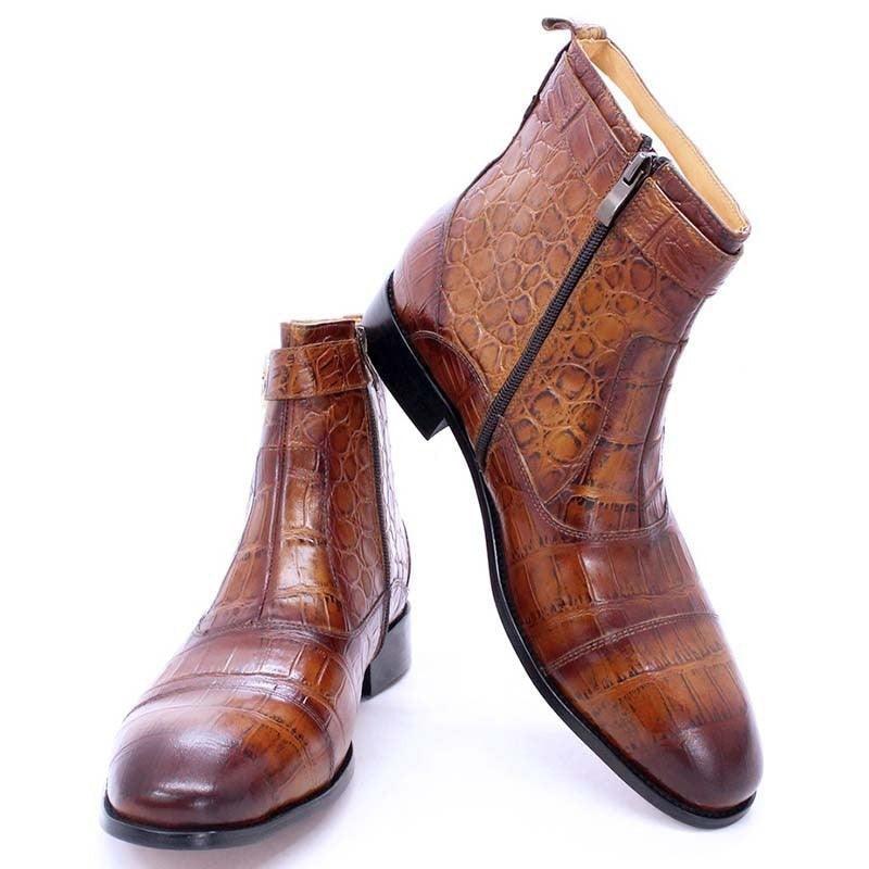 DW Men's Genuine Leather Cowboy Boots - AM APPAREL