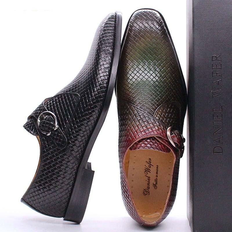 DW Men's Monk Strap Genuine Leather Dress Shoes - AM APPAREL