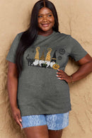 Camiseta de algodón con estampado de tema de Halloween de tamaño completo de Simply Love