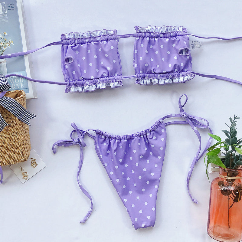 Ensemble de bikini froncé à volants