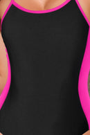 Maillot de bain une pièce à bretelles spaghetti contrastées