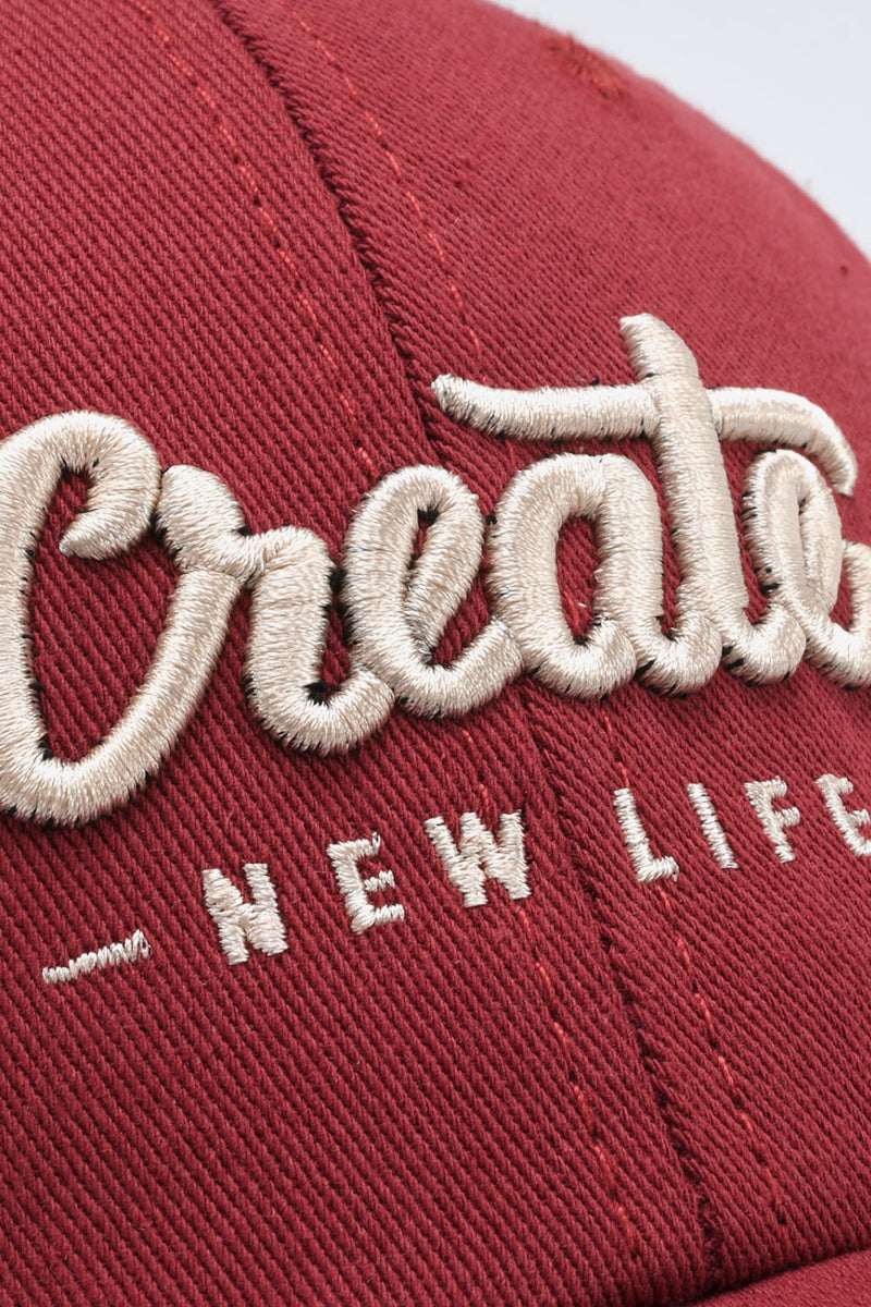 CREATE NEW LIFE Casquette de baseball ajustable en coton