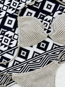 Ensemble de bikini en résille à col licou