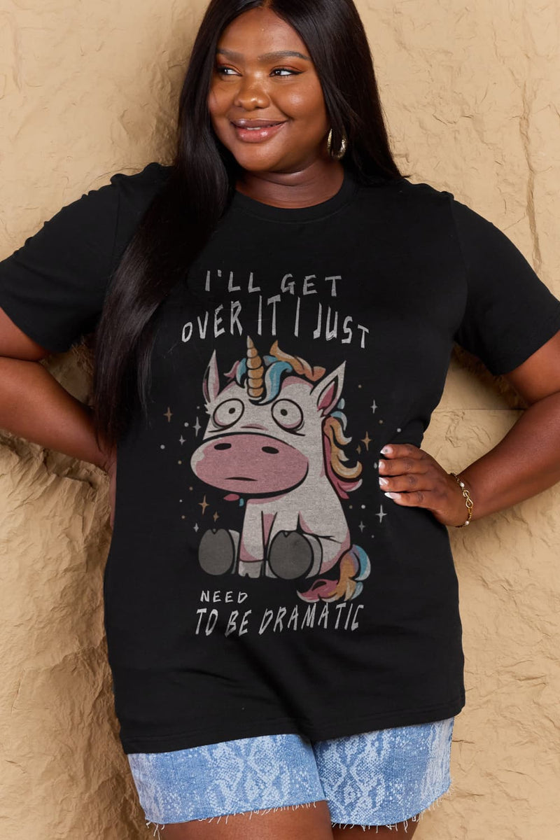 Simply Love Tamaño completo LO SUPERARÉ SÓLO NECESITO SER DRAMÁTICO Camiseta de algodón gráfica