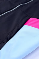 Veste à capuche zippée à blocs de couleur léopard