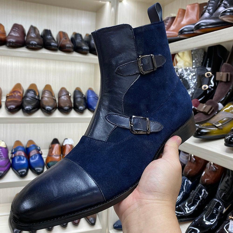 FELIX Men's Genuine Leather Handmade Suede Boots - AM APPAREL