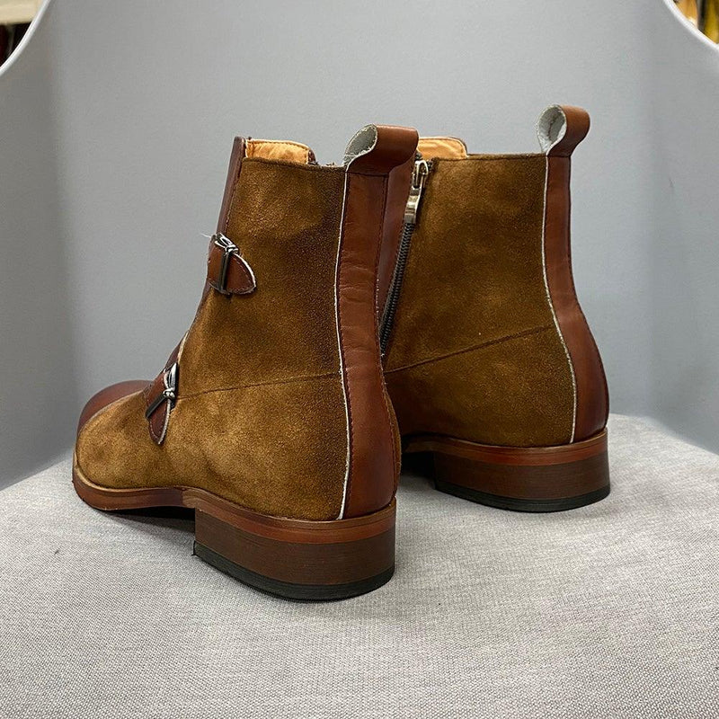 FELIX Men's Genuine Leather Handmade Suede Boots - AM APPAREL