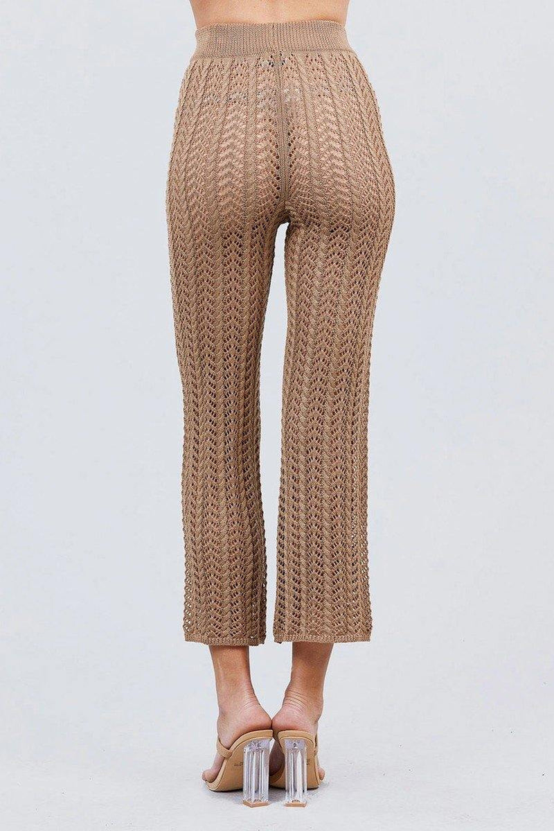 Flare Long Fishnet Sweater Pants - AM APPAREL