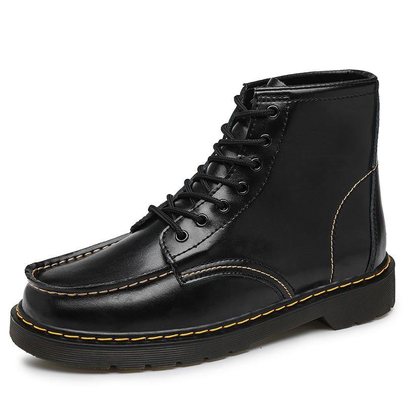 GEN Men's Platform Faux Leather Lace Up Boots - AM APPAREL