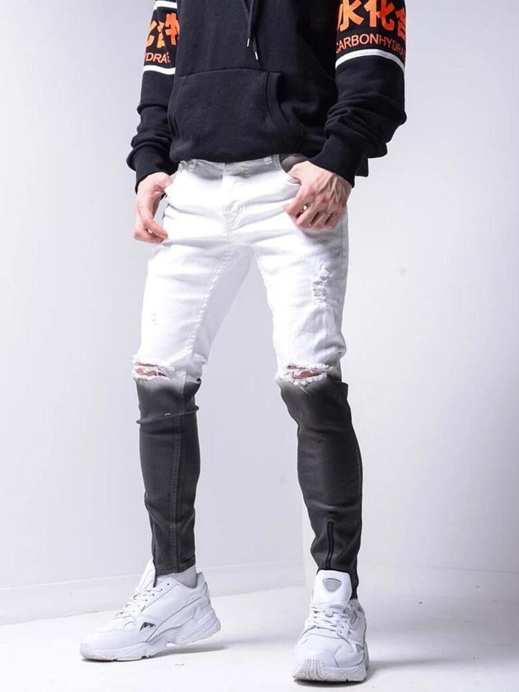 Gradient Jeans Men's Distressed Streetwear Slim Fit Jeans - AM APPAREL